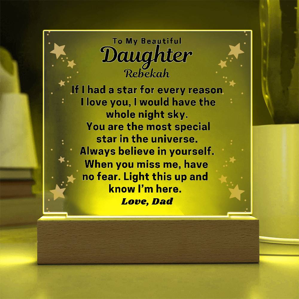 Daughter's Guiding Light - Night Light Acrylic Plaque