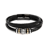 Thumbnail for Grandson, Never Give Up - Leather Bracelet With Personalized Message Card Gift Set (GS112-P)