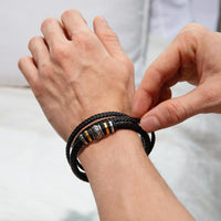 Thumbnail for Son, You Make Me Proud - Leather Bracelet with Personalized Message Card (S47-P)