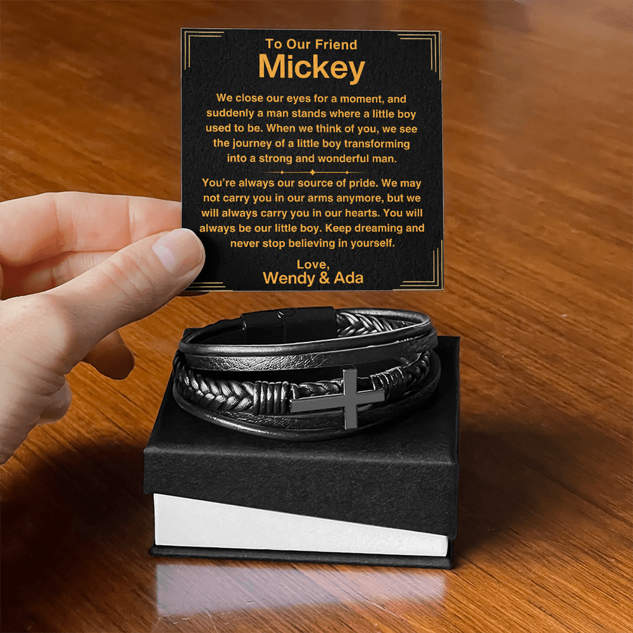 To Our Friend, Never Stop Believing - Cross Bracelet Personalized (F49)