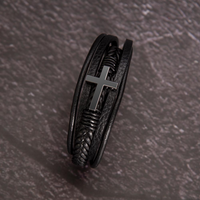 Thumbnail for Grandson, Never Give Up - Cross Bracelet With Personalized Message Card (GS35-P1)