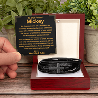 Thumbnail for To Our Friend, Never Stop Believing - Cross Bracelet Personalized (F49)