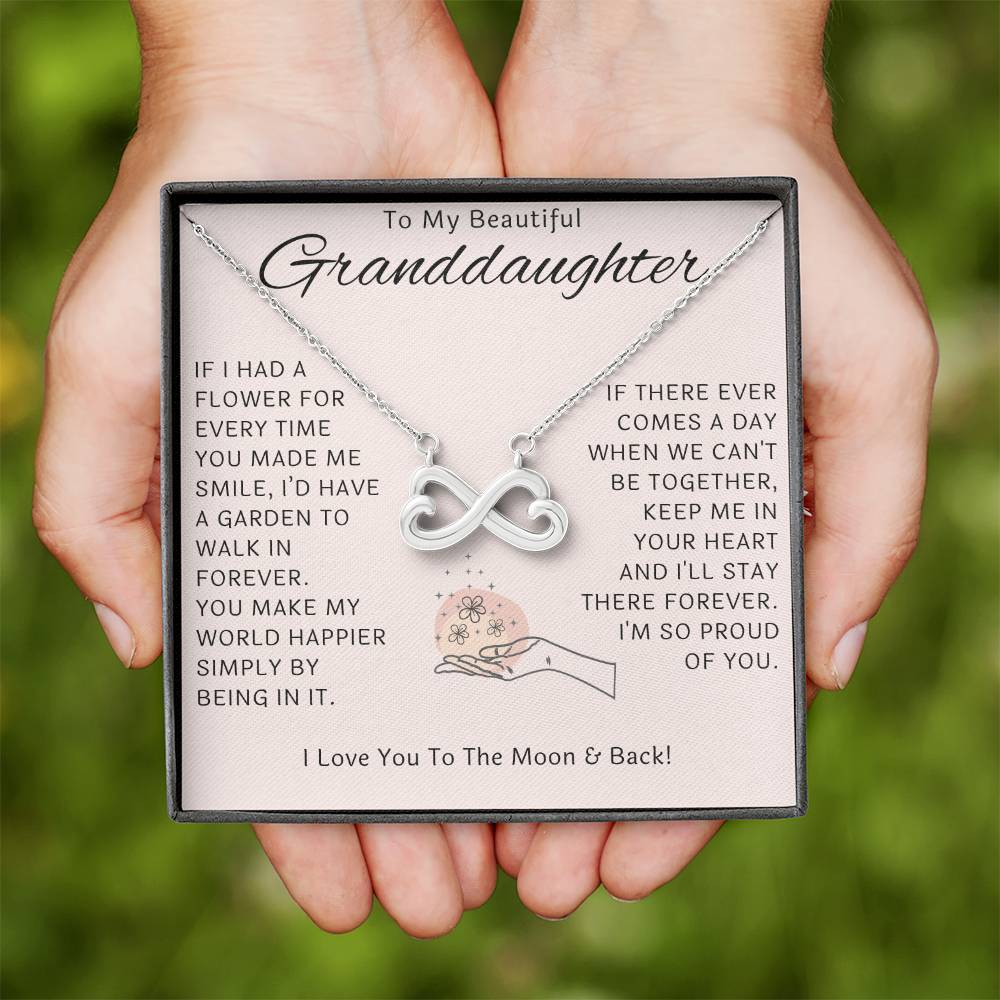 Granddaughter, You Make Me Happier - Infinity Hearts Necklace (GD61)