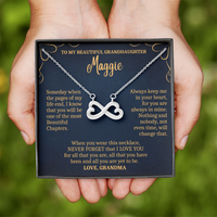 Thumbnail for Granddaughter, Always Loving You - Infinity Hearts Necklace With Personalized Message Card (GD80-P)