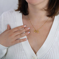 Thumbnail for Mom, Proud Of You - Infinity Hearts Necklace With Personalized Message Card (MM3-P)