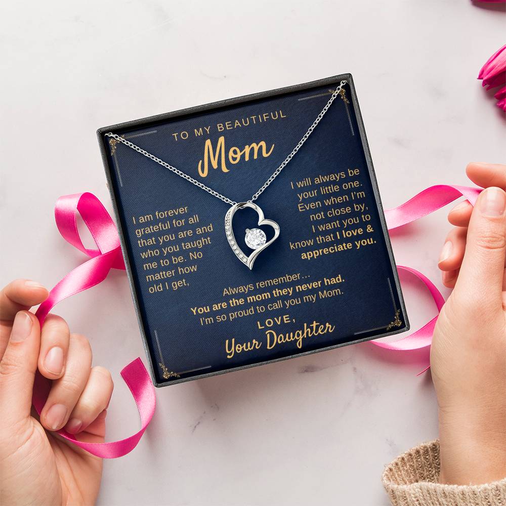 To My Mom, Love Your Daughter - Forever Love Necklace (MM7)