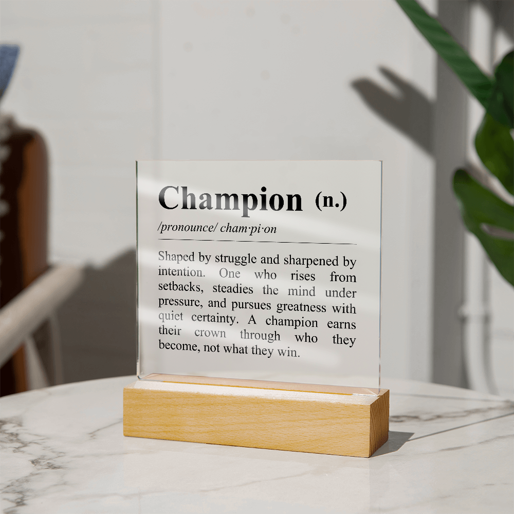 Definition of Champion - Acrylic Plaque