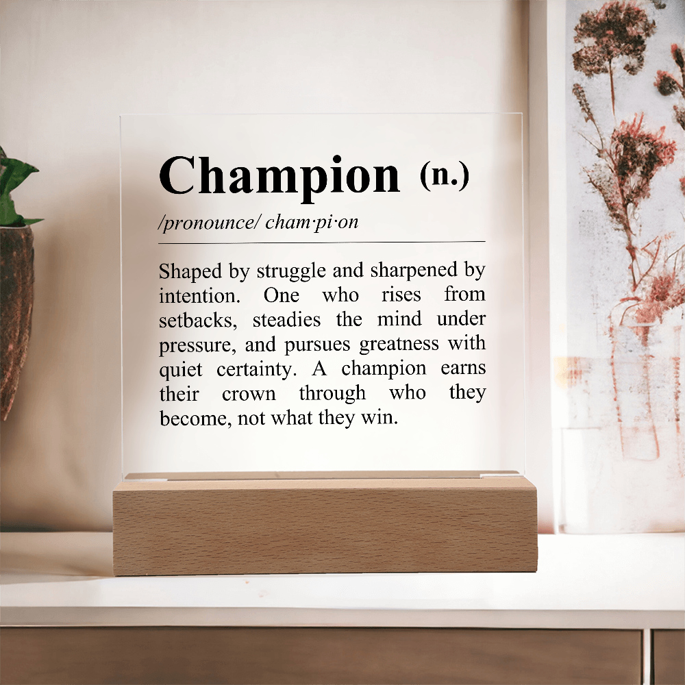 Definition of Champion - Acrylic Plaque