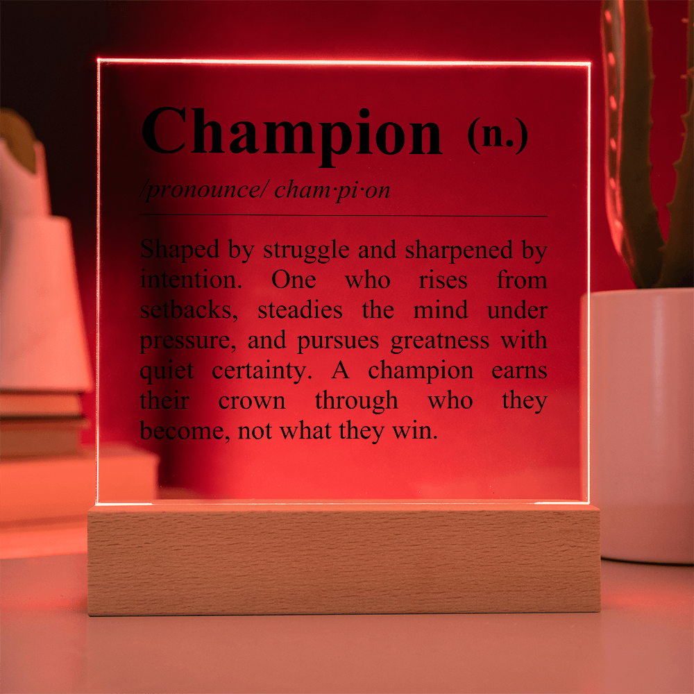 Definition of Champion - Acrylic Plaque