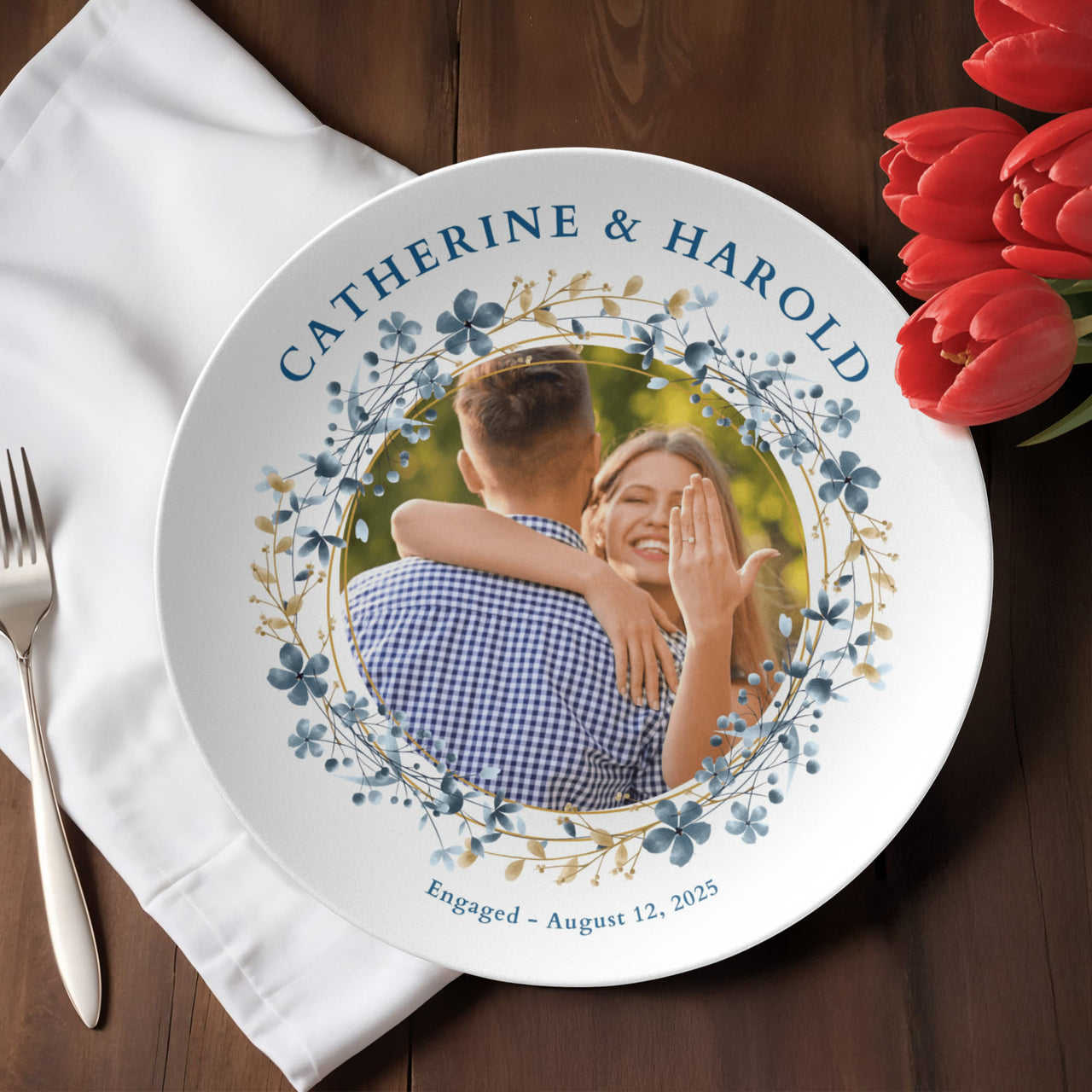 Custom Wedding - Engagement Photo Plate (P02)