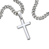 Thumbnail for To My Son, My Pride - Artisan Cross On Cuban Link Chain (S71)