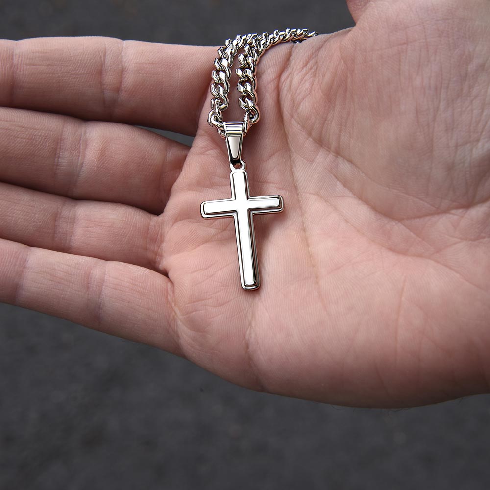 To My Son, My Pride - Artisan Cross On Cuban Link Chain (S71)