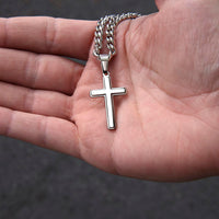 Thumbnail for To My Son, My Pride - Artisan Cross On Cuban Link Chain (S71)