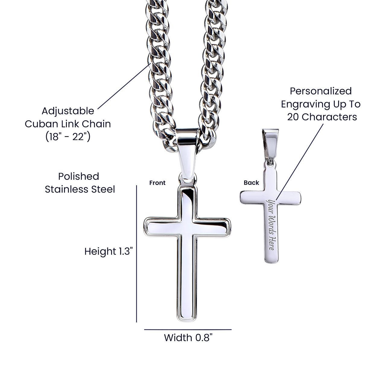 To My Son, My Pride - Artisan Cross On Cuban Link Chain (S71)