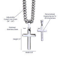 Thumbnail for To My Son, My Pride - Artisan Cross On Cuban Link Chain (S71)