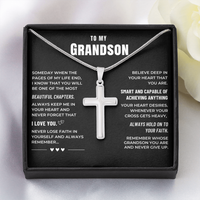 Thumbnail for Grandson, Hold On to Your Faith - Cross Necklace (GS107)