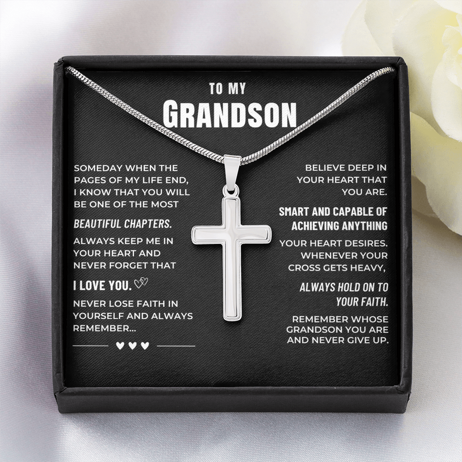 Grandson, Hold On to Your Faith - Cross Necklace (GS107)