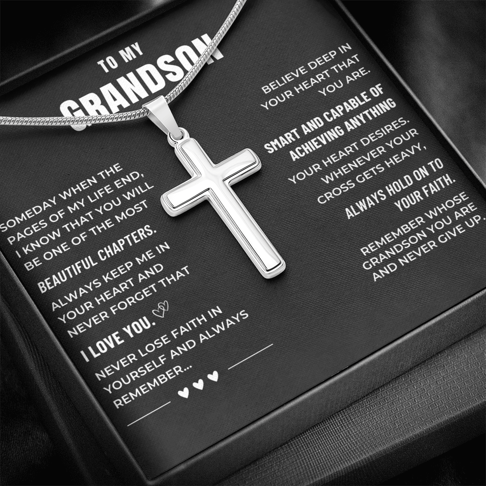 Grandson, Hold On to Your Faith - Cross Necklace (GS107)