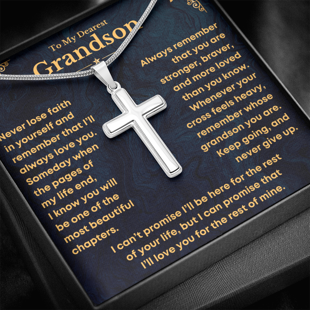 To My Grandson, Never Lose Faith – Cross Necklace (GS97)