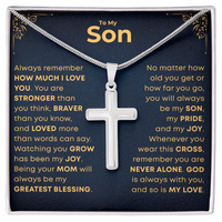 Thumbnail for To My Son, Cross Necklace with Message Card Gift Set (S75)