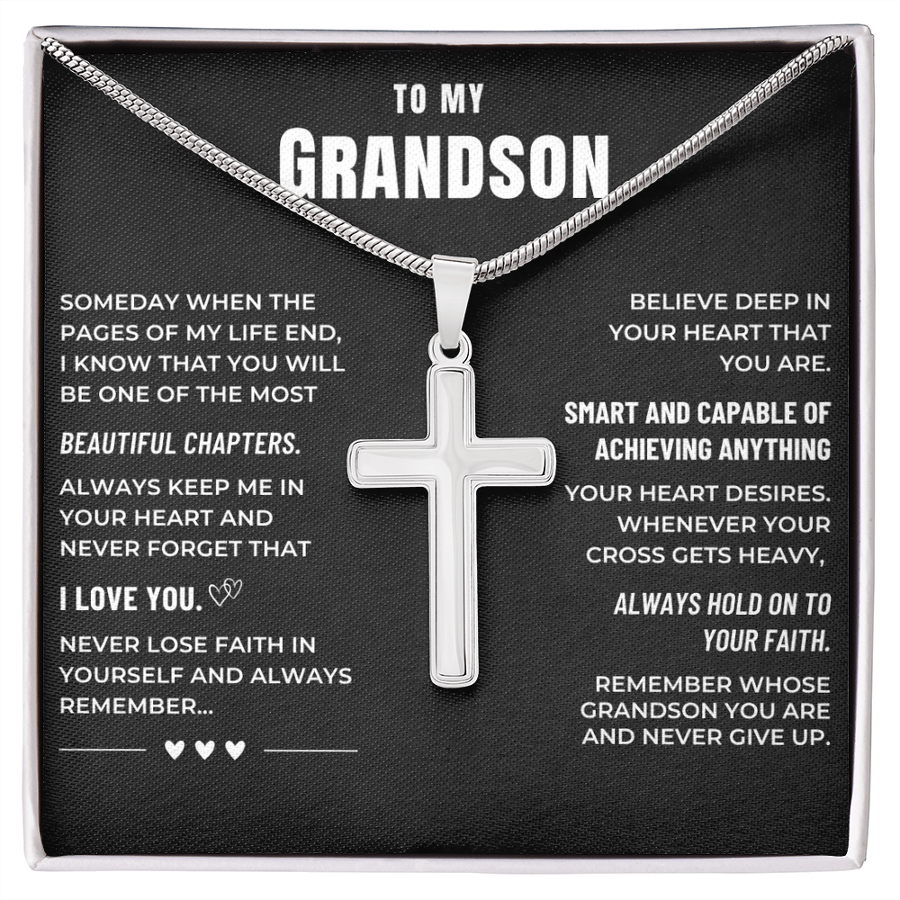 Grandson, Hold On to Your Faith - Cross Necklace (GS107)
