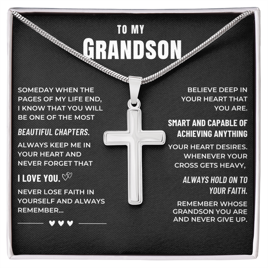 Grandson, Hold On to Your Faith - Cross Necklace (GS107)