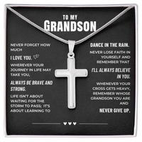 Thumbnail for Grandson, Brave And Strong - Cross Necklace (GS104)
