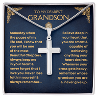 Thumbnail for To My Grandson, Remember Who You Are – Cross Necklace (GS99)