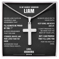 Thumbnail for Grandson, Have Faith - Cross Necklace - Personalized (GS103-P)