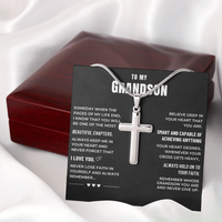 Thumbnail for Grandson, Hold On to Your Faith - Cross Necklace (GS107)