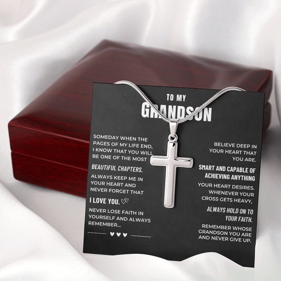 Grandson, Hold On to Your Faith - Cross Necklace (GS107)