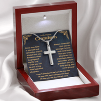 Thumbnail for To My Grandson, Never Lose Faith – Cross Necklace (GS97)