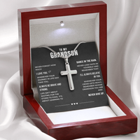 Thumbnail for Grandson, Brave And Strong - Cross Necklace (GS104)