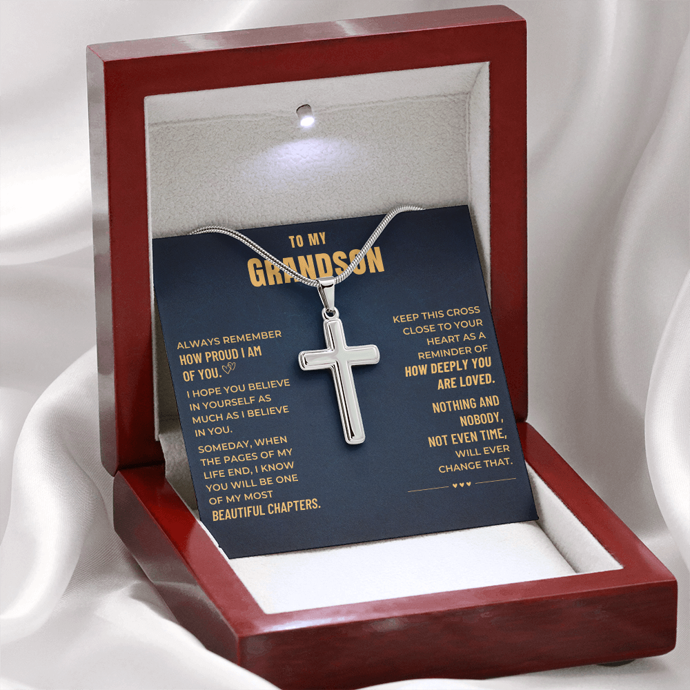 Grandson, I Believe In You - Cross Necklace (GS106)