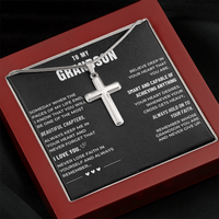 Thumbnail for Grandson, Hold On to Your Faith - Cross Necklace (GS107)