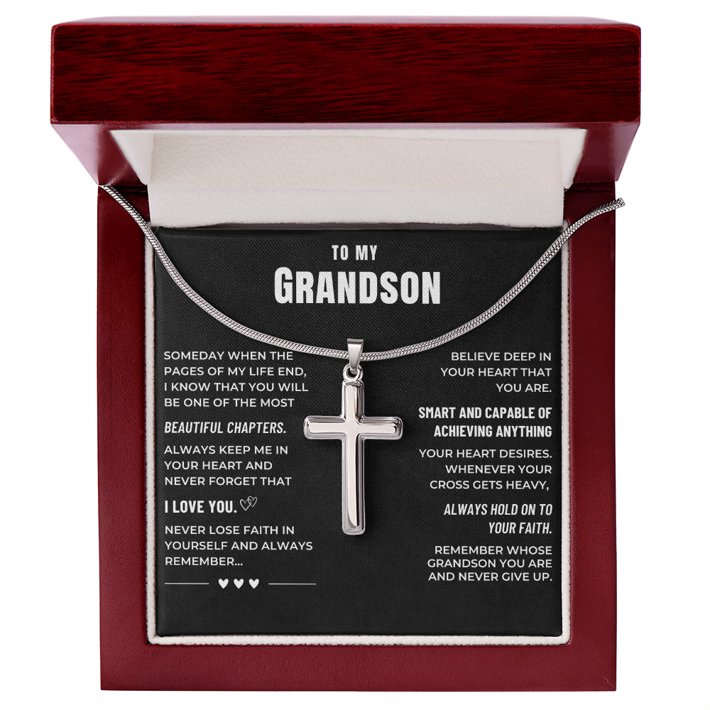 Grandson, Hold On to Your Faith - Cross Necklace (GS107)