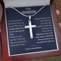 Thumbnail for To My Grandson, Brave and Strong - Cross Necklace (GS110)
