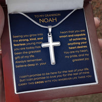 Thumbnail for To My Grandson, Greatest Gift Of My Life - Cross Necklace - Personalized (GS109-P)