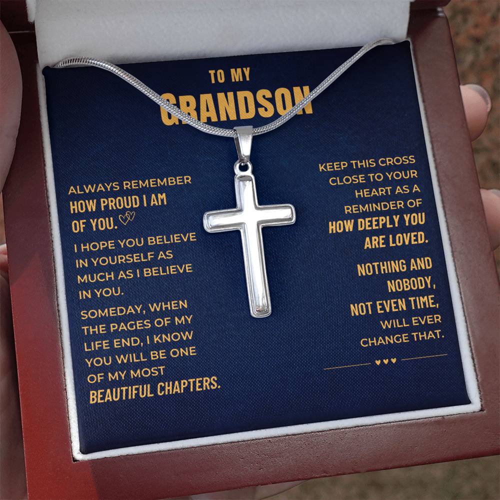 Grandson, I Believe In You - Cross Necklace (GS106)