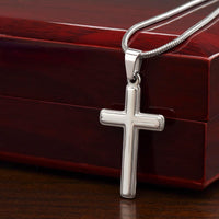Thumbnail for Personalized cross necklace for grandson and heartfelt message from grandma. Gift by Winkette Creations.