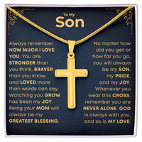 Thumbnail for To My Son, Cross Necklace with Message Card Gift Set (S75)