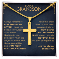 Thumbnail for Grandson, My Most Beautiful Chapters - Cross Necklace Gift Set (GS114)