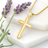 Thumbnail for Granddaughter, Hold On to Your Faith - Gold Cross Necklace - Personalized (GD125-P)
