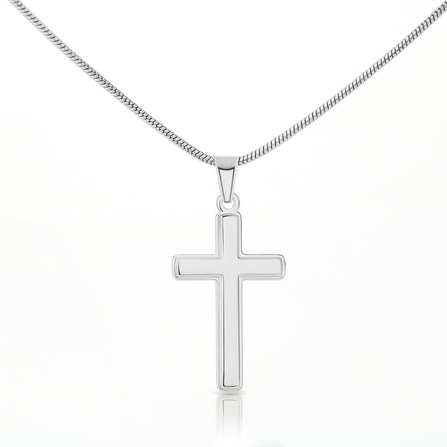 To My Grandson, Never Give Up - Engraved Cross Necklace (GS96)