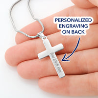 Thumbnail for Stainless steel cross necklace for grandson — hypoallergenic, tarnish-free, USA-assembled
