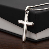 Thumbnail for Grandson, Never Give Up - Cross Necklace with Personalized Message Card (GS46-P)