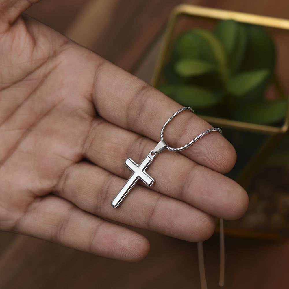 Grandson, Never Give Up- Cross Necklace (GS48)