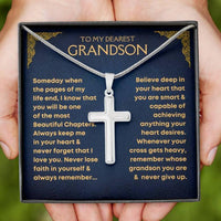 Thumbnail for Grandson, Never Lose Faith - Cross Necklace (GS58)