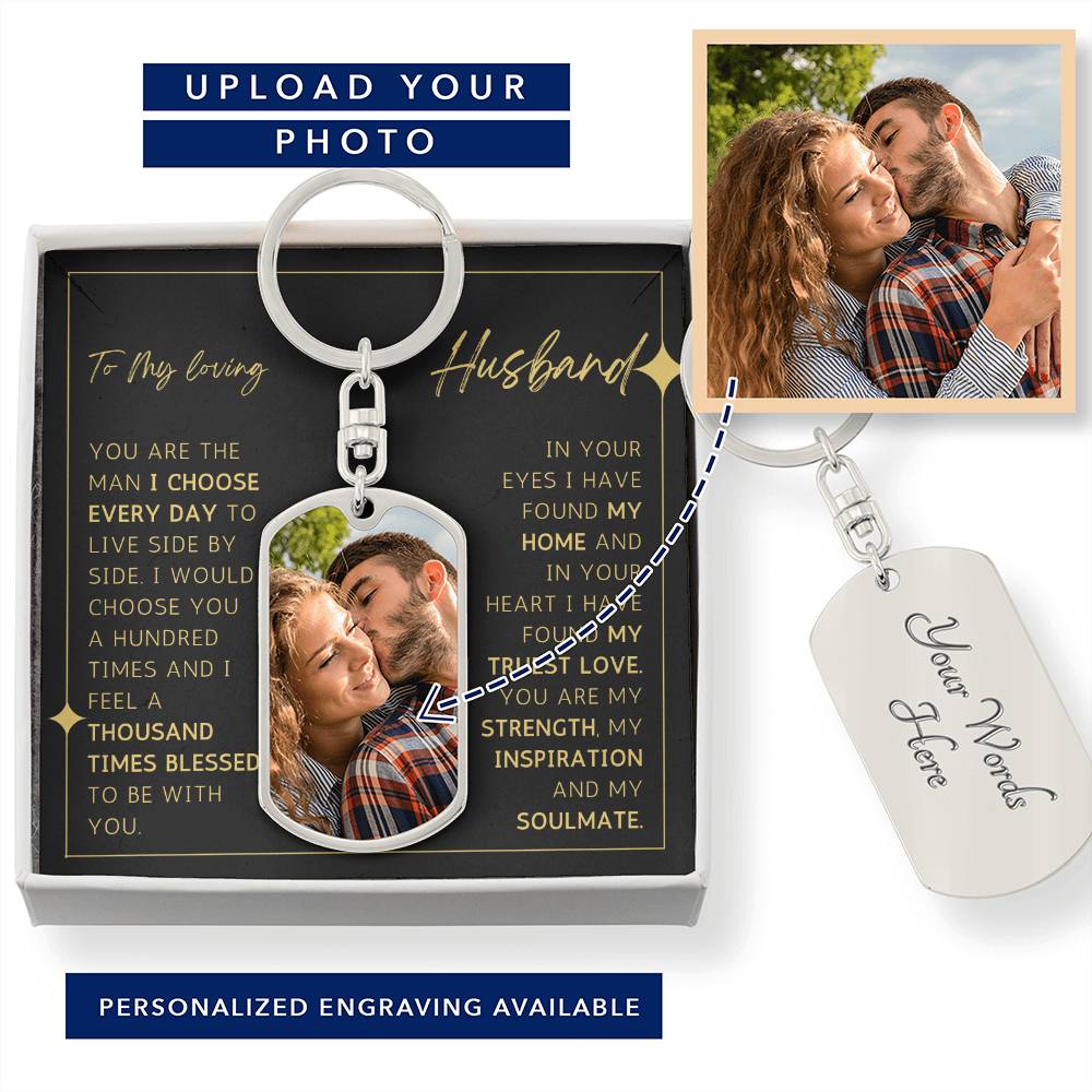Husband - Dog Tag Keychain With Message Card