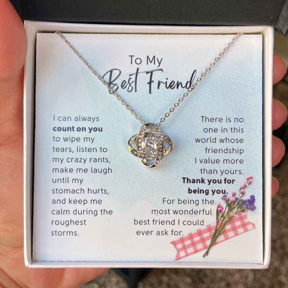 To My Best Friend, I Value You - Love Knot Necklace